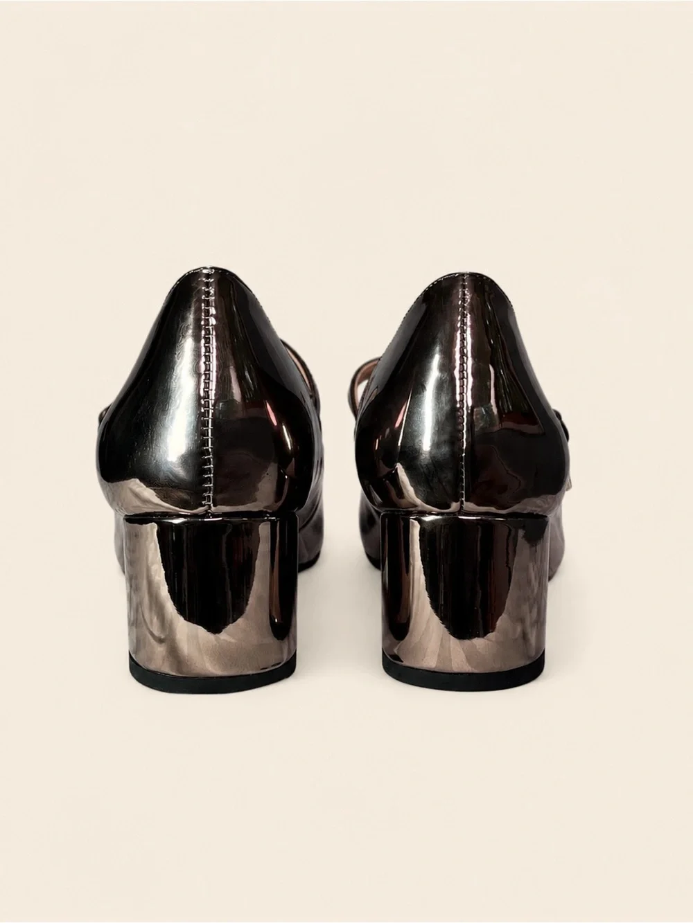 🩶✨ The Drop Aoki Heeled Mary Jane Pumps | Pewter Patent | Square Toe | 2” Heel
